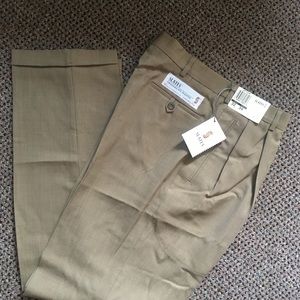 Slates dress men’s pants tan 32W wool blend pleated cuffs new nwt Levi 21